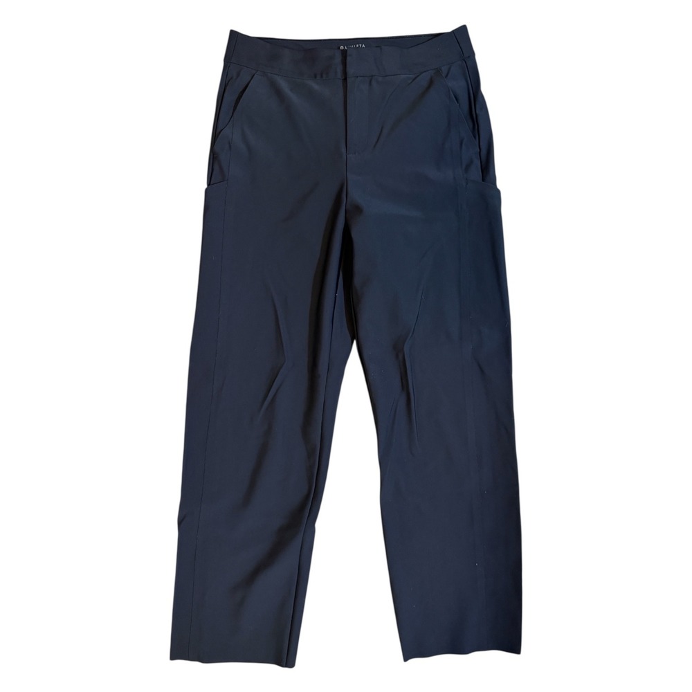 Athleta Stellar Straight Crop Pant Black 6 Women Activewear Work Travel Trousers